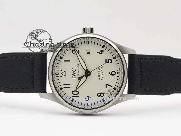 MIROTIME 0310 Mark XVIII IW327002 SS Mk Maker Best Edition White Dial On Black Leather Strap A SunProtective 7298